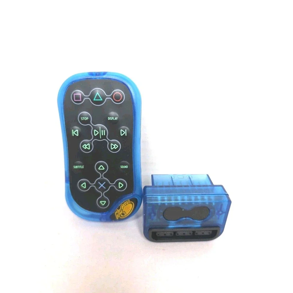 Mad Catz DVD Player Remote & Receiver Sony PlayStation2 PS2 Blue Retro